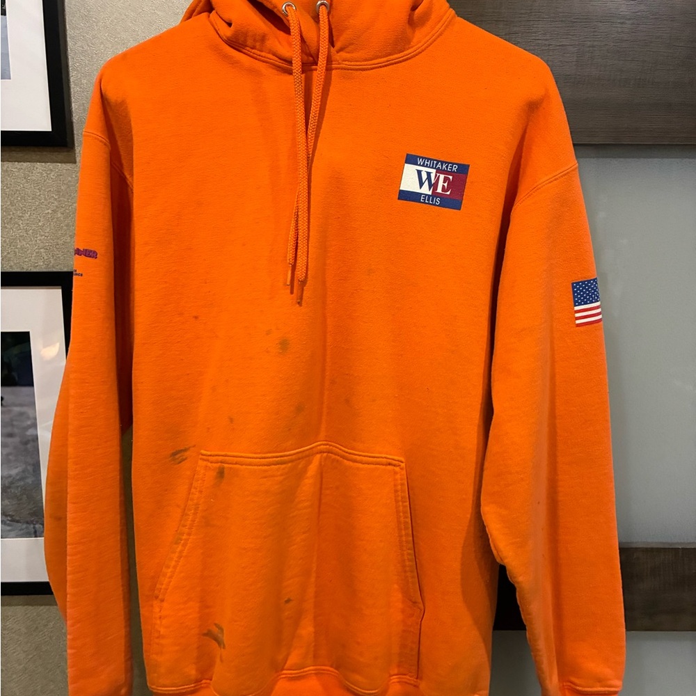 Whitaker Ellis high viz Orange Hooded Sweatshirt